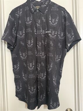 Rebel Reaper men’s shirt splatter skull XL